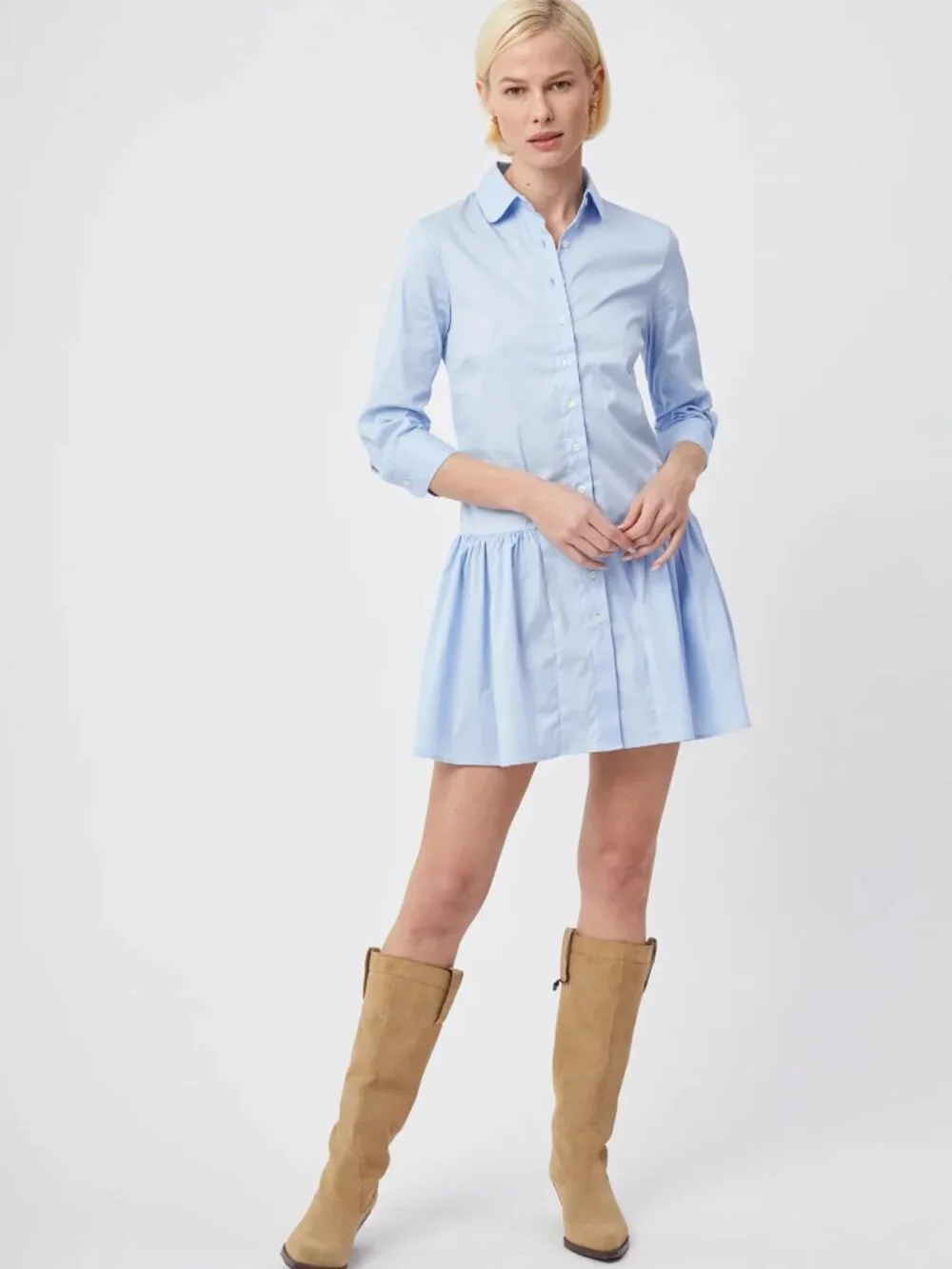 Rochelle Behrens The Drop Waist Shirt Dress S - Picture 1 of 16